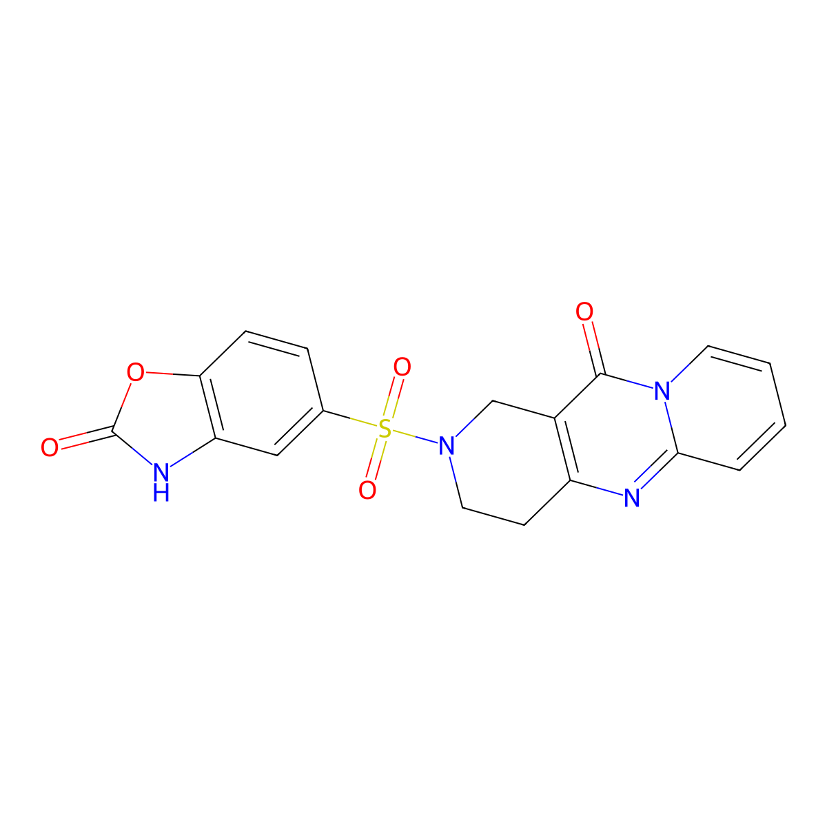 5-((11-oxo-3,4-dihydro-1H-dipyrido[1,2-a:4',3'-d]pyrimidin-2(11H)-yl)sulfonyl)benzo[d]oxazol-2(3H)-one molecular structure, CAS 1903877-33-7