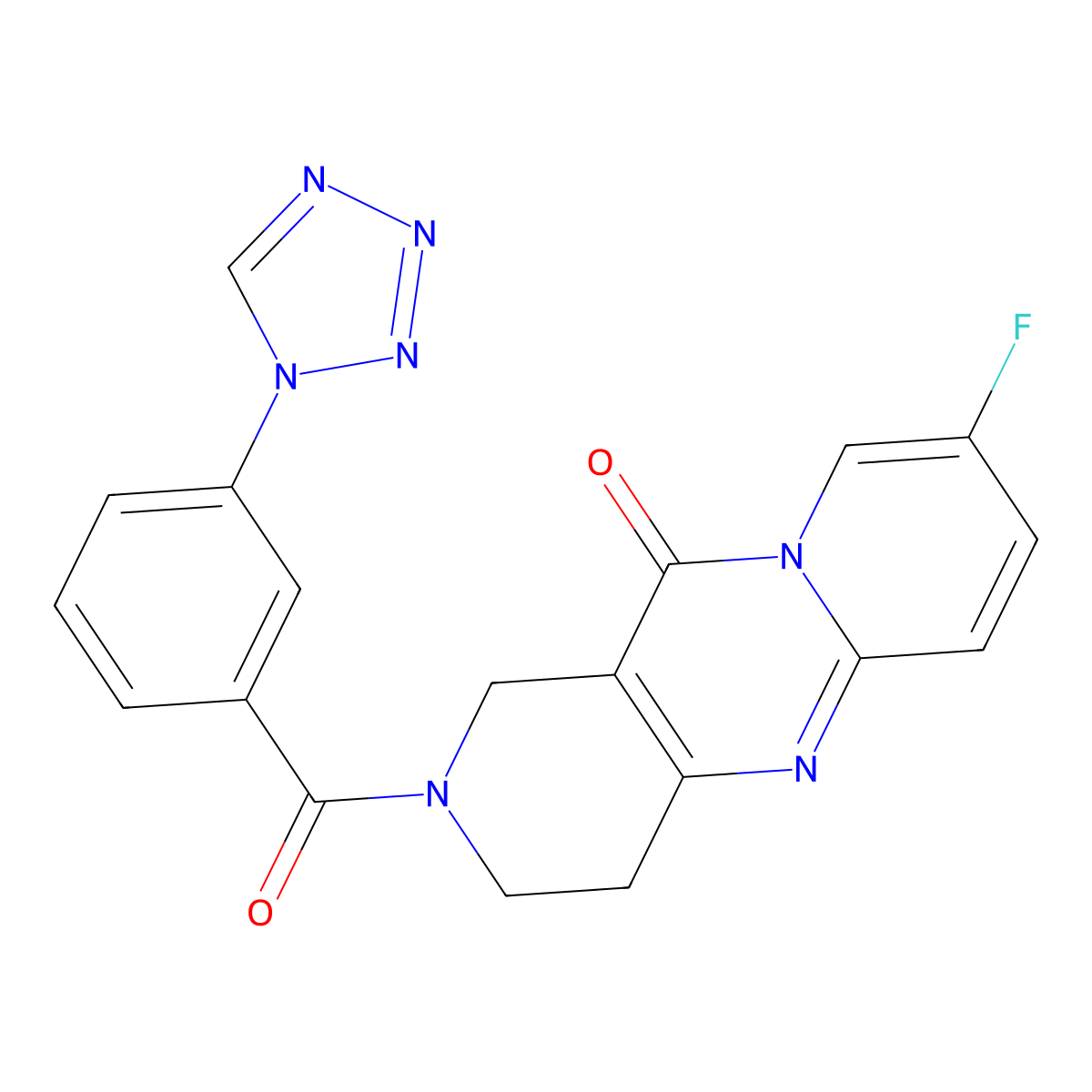 13-fluoro-5-[3-(1H-1,2,3,4-tetrazol-1-yl)benzoyl]-1,5,9-triazatricyclo[8.4.0.0^{3,8}]tetradeca-3(8),9,11,13-tetraen-2-one molecular structure, CAS 1903877-69-9