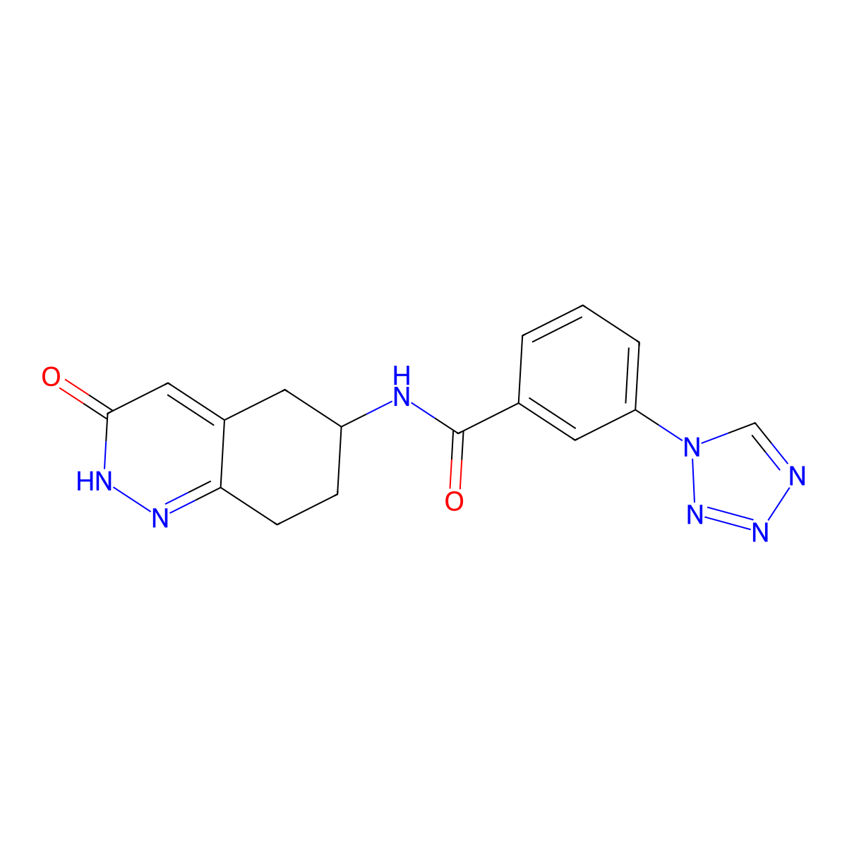N-(3-oxo-2,3,5,6,7,8-hexahydrocinnolin-6-yl)-3-(1H-tetrazol-1-yl)benzamide molecular structure, CAS 1903877-89-3