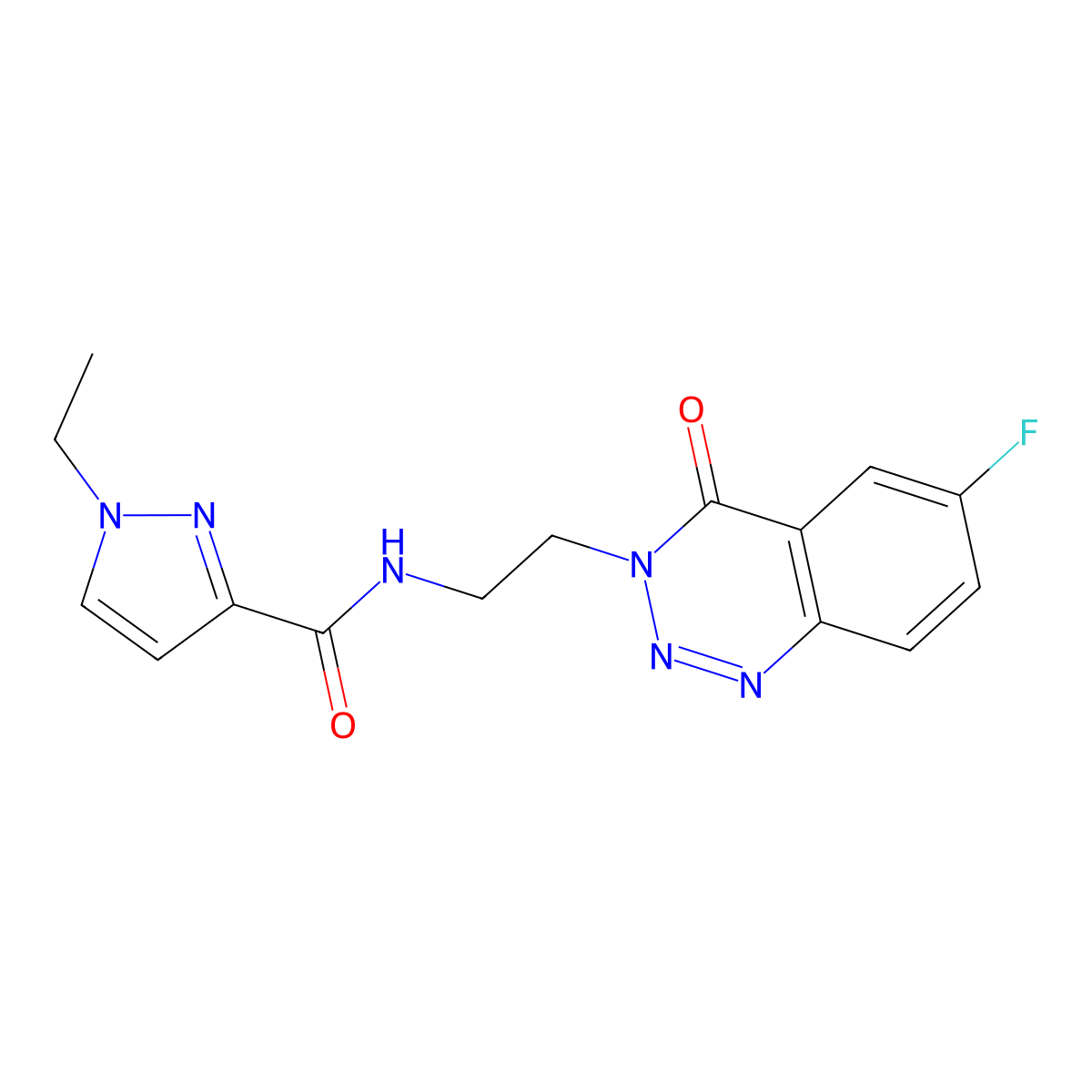 1-ethyl-N-(2-(6-fluoro-4-oxobenzo[d][1,2,3]triazin-3(4H)-yl)ethyl)-1H-pyrazole-3-carboxamide molecular structure, CAS 1903879-30-0