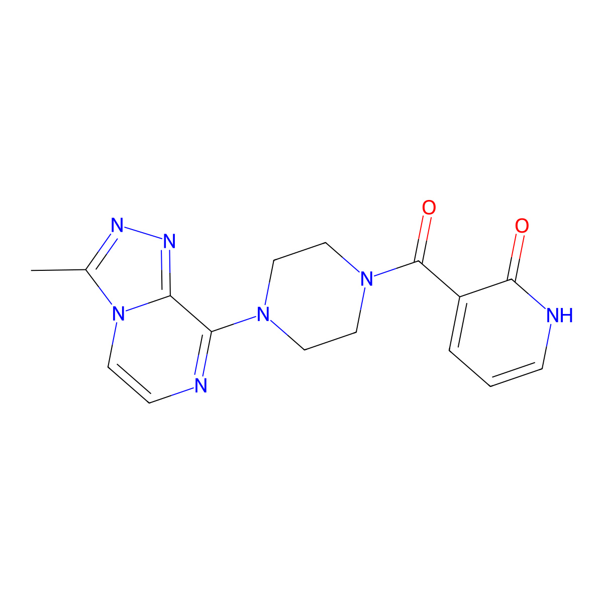 3-(4-(3-methyl-[1,2,4]triazolo[4,3-a]pyrazin-8-yl)piperazine-1-carbonyl)pyridin-2(1H)-one molecular structure, CAS 1903879-33-3