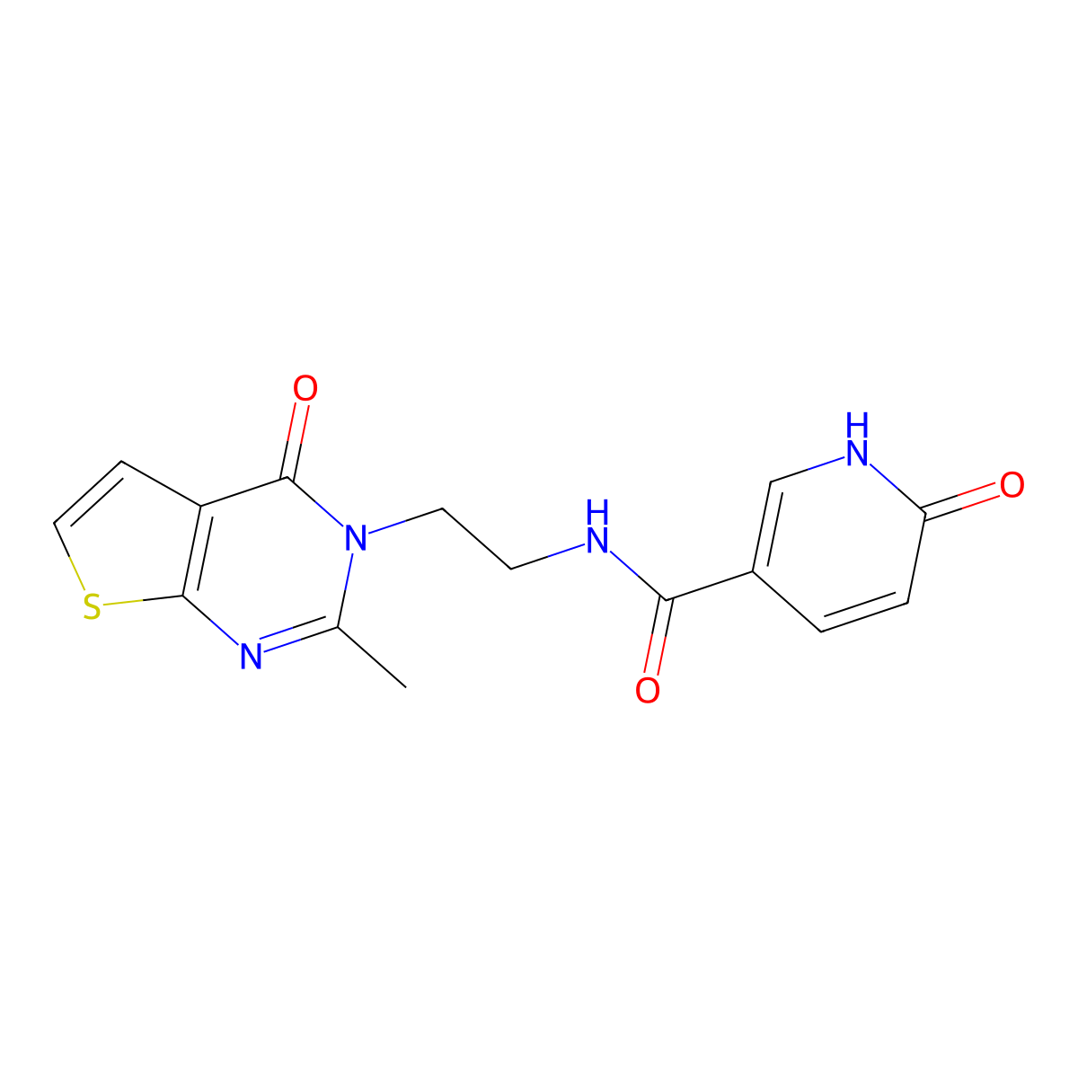 N-(2-(2-methyl-4-oxothieno[2,3-d]pyrimidin-3(4H)-yl)ethyl)-6-oxo-1,6-dihydropyridine-3-carboxamide molecular structure, CAS 1903883-25-9
