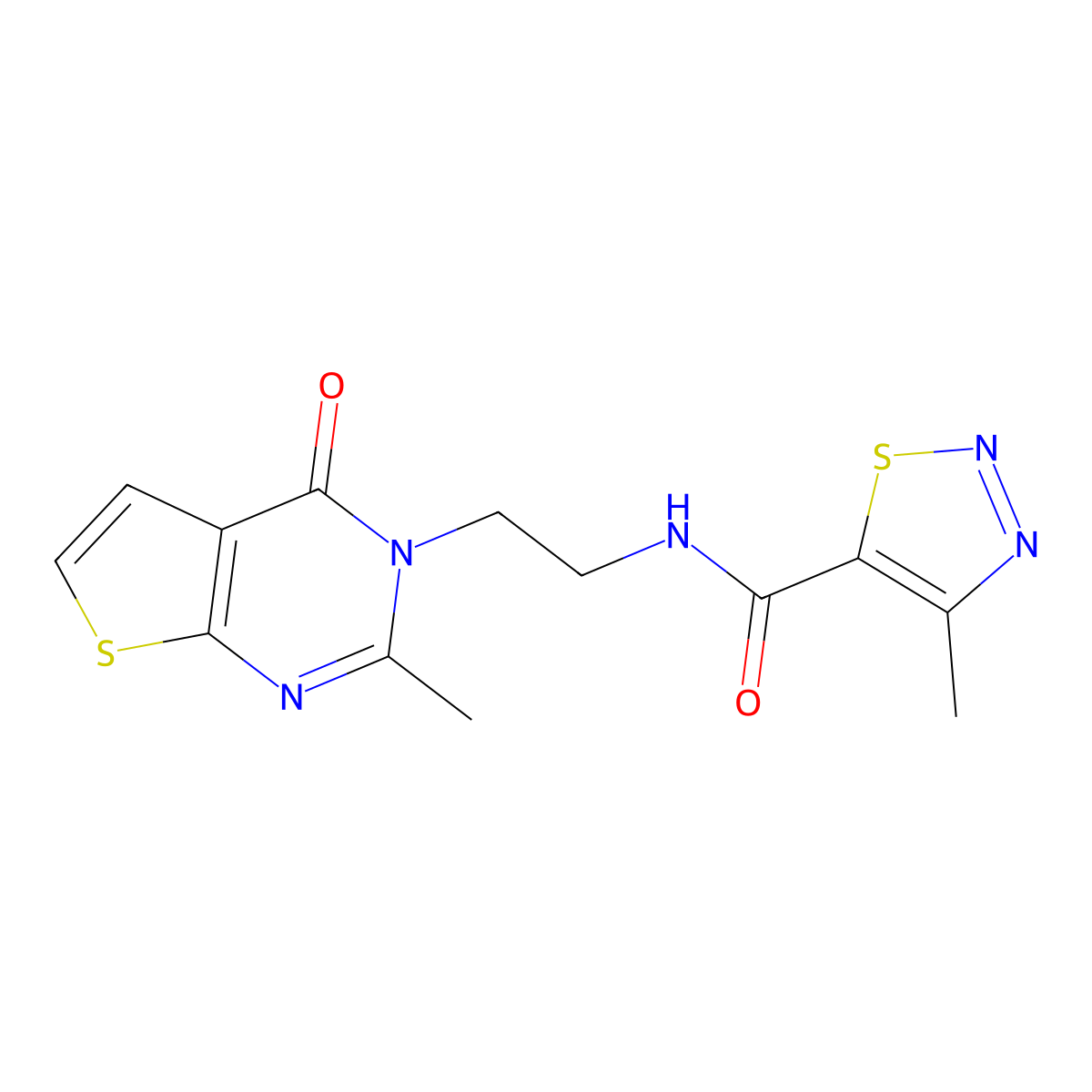 4-methyl-N-(2-(2-methyl-4-oxothieno[2,3-d]pyrimidin-3(4H)-yl)ethyl)-1,2,3-thiadiazole-5-carboxamide molecular structure, CAS 1903883-71-5