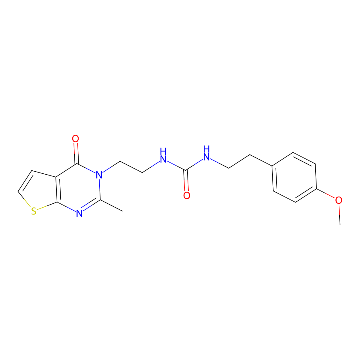 1-(4-methoxyphenethyl)-3-(2-(2-methyl-4-oxothieno[2,3-d]pyrimidin-3(4H)-yl)ethyl)urea molecular structure, CAS 1903884-28-5
