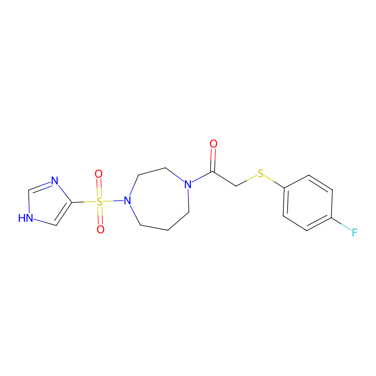 2-[(4-fluorophenyl)sulfanyl]-1-[4-(1H-imidazole-4-sulfonyl)-1,4-diazepan-1-yl]ethan-1-one molecular structure, CAS 1903887-66-0