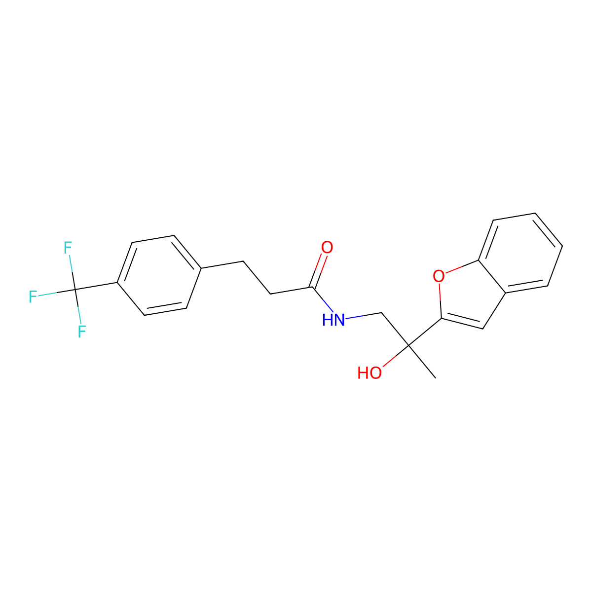 N-(2-(benzofuran-2-yl)-2-hydroxypropyl)-3-(4-(trifluoromethyl)phenyl)propanamide molecular structure, CAS 1903887-74-0