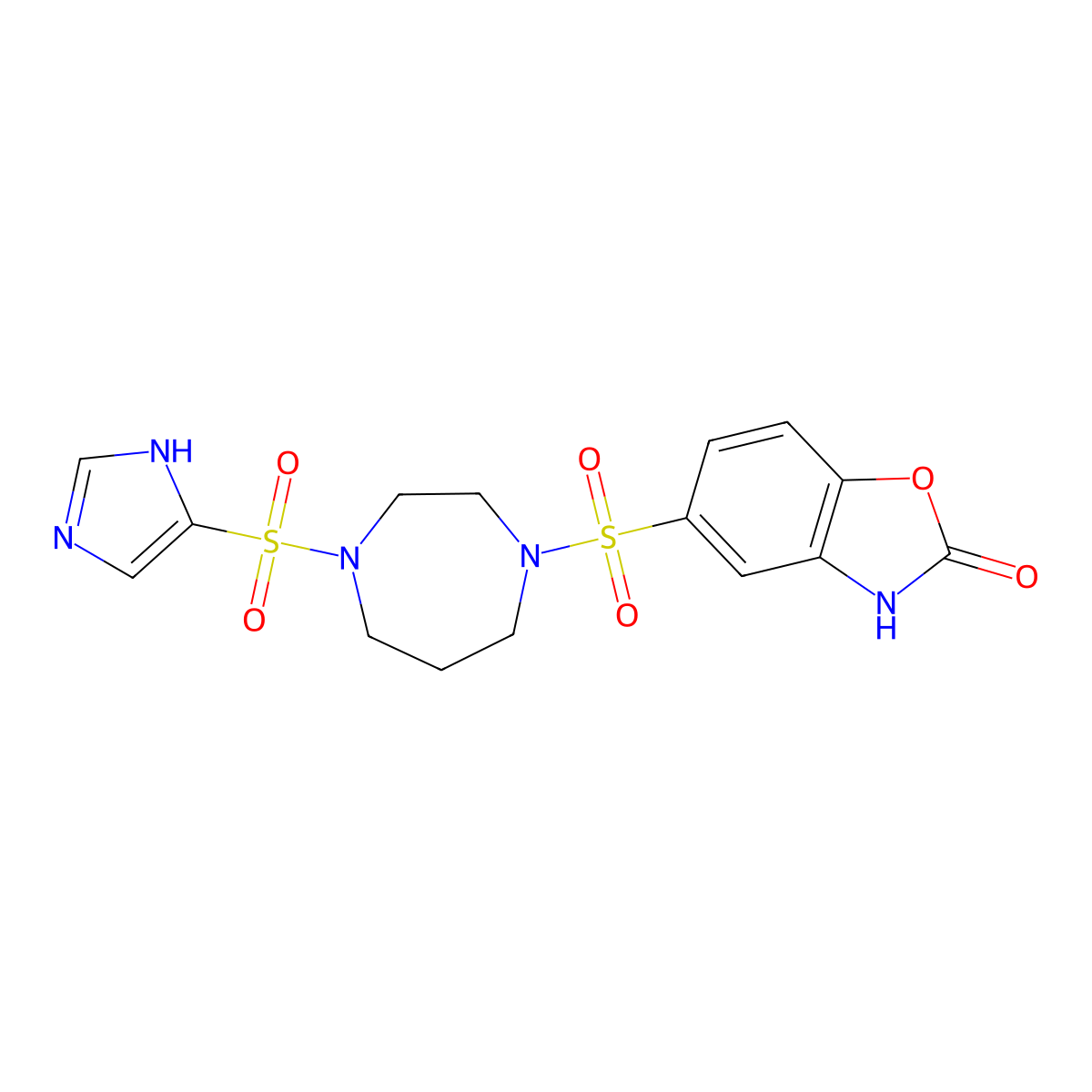 5-{[4-(1H-imidazole-4-sulfonyl)-1,4-diazepan-1-yl]sulfonyl}-2,3-dihydro-1,3-benzoxazol-2-one molecular structure, CAS 1903888-13-0