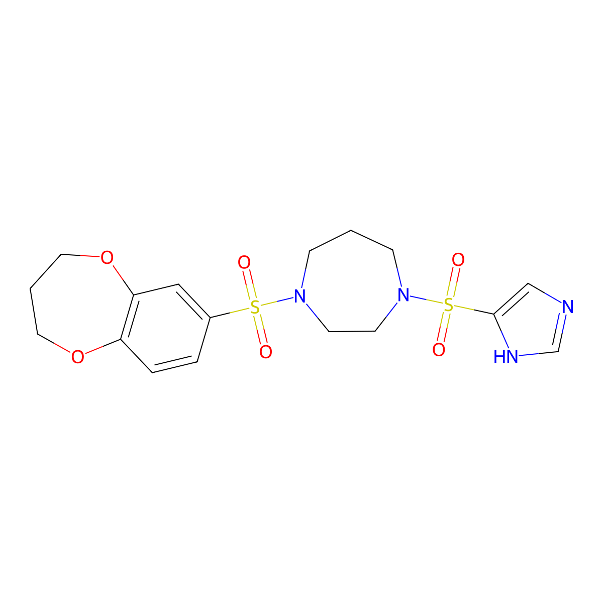 1-((1H-imidazol-4-yl)sulfonyl)-4-((3,4-dihydro-2H-benzo[b][1,4]dioxepin-7-yl)sulfonyl)-1,4-diazepane molecular structure, CAS 1903888-20-9