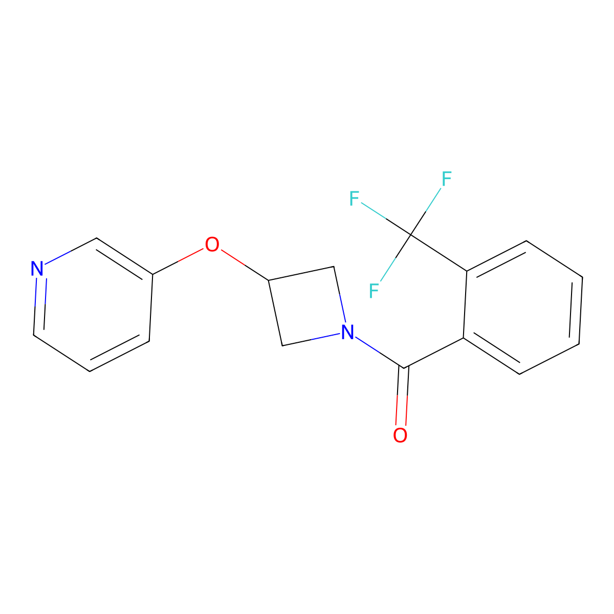 (3-(Pyridin-3-yloxy)azetidin-1-yl)(2-(trifluoromethyl)phenyl)methanone molecular structure, CAS 1903891-04-2