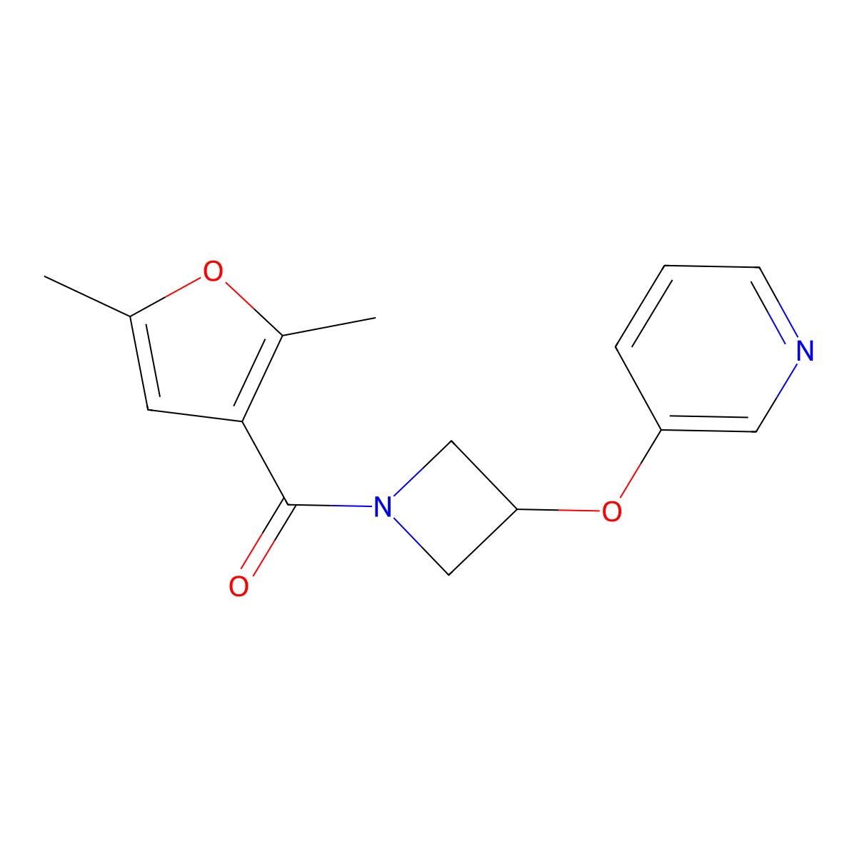 (2,5-Dimethylfuran-3-yl)(3-(pyridin-3-yloxy)azetidin-1-yl)methanone molecular structure, CAS 1903891-09-7