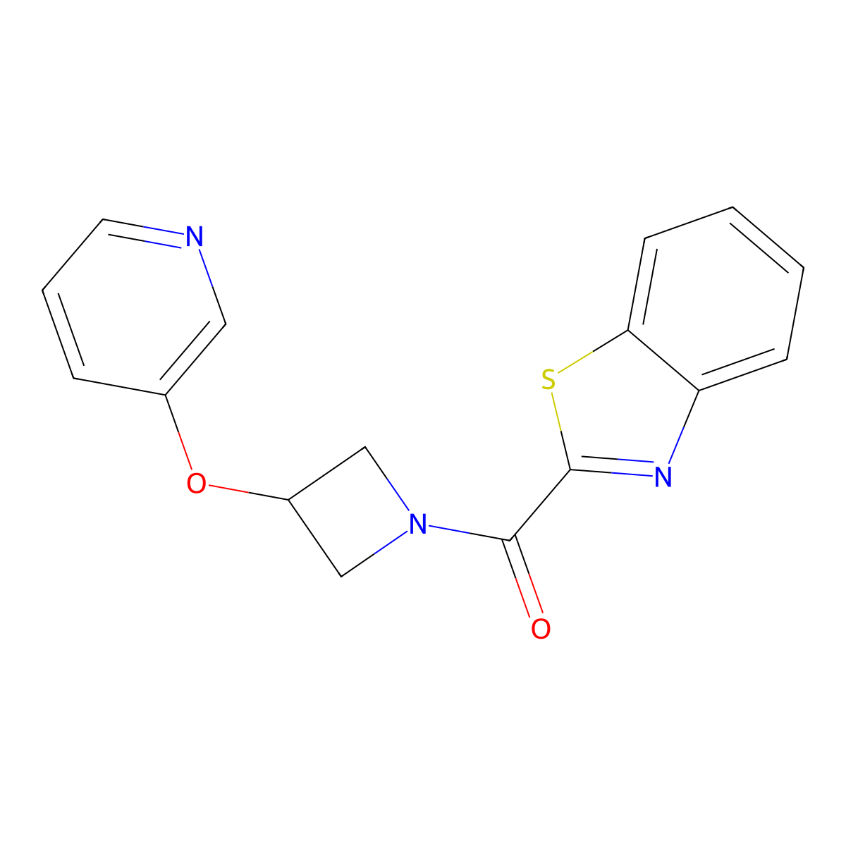 Benzo[d]thiazol-2-yl(3-(pyridin-3-yloxy)azetidin-1-yl)methanone molecular structure, CAS 1903891-11-1