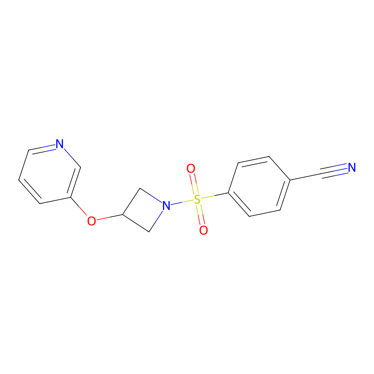 4-((3-(Pyridin-3-yloxy)azetidin-1-yl)sulfonyl)benzonitrile molecular structure, CAS 1903891-19-9
