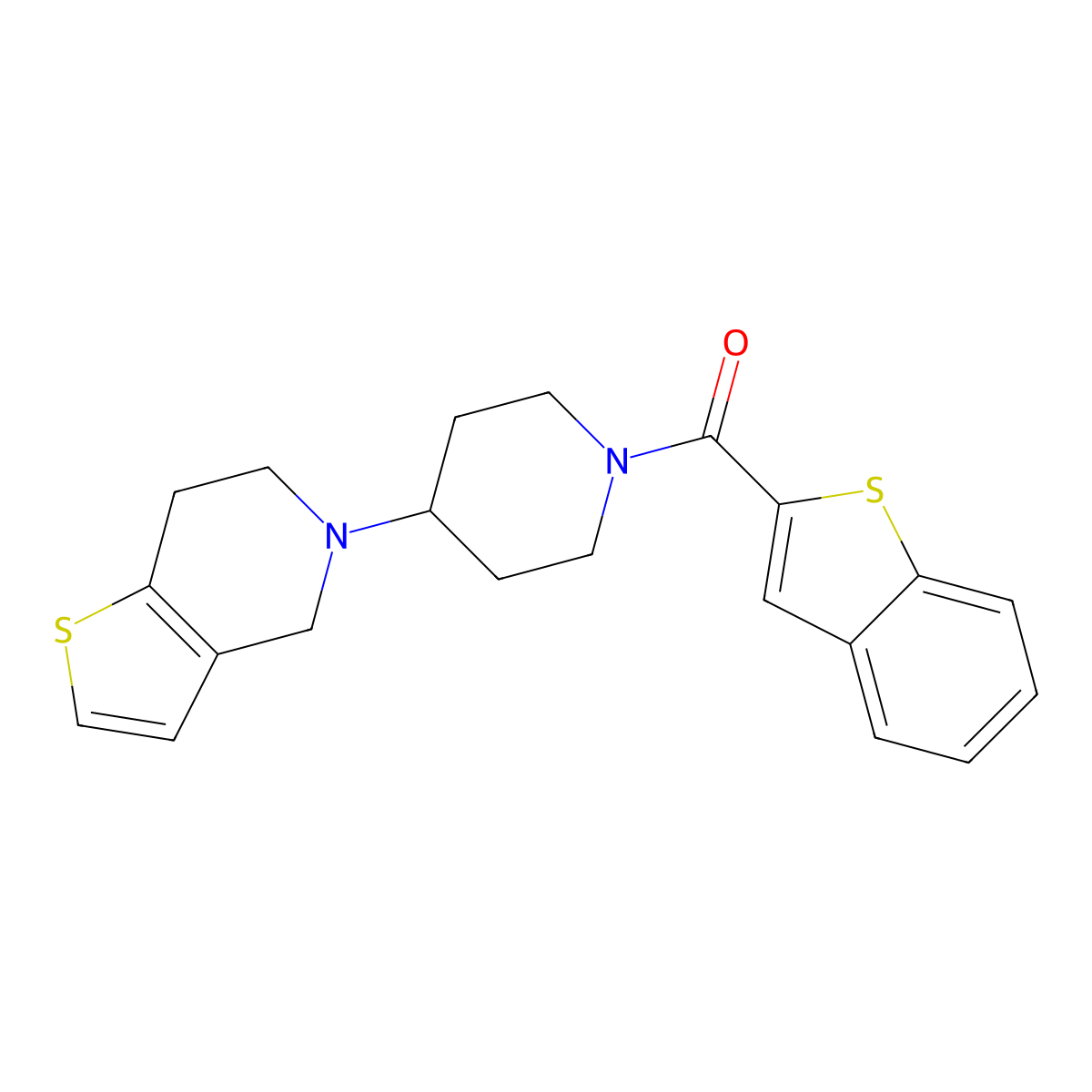 benzo[b]thiophen-2-yl(4-(6,7-dihydrothieno[3,2-c]pyridin-5(4H)-yl)piperidin-1-yl)methanone molecular structure, CAS 1903892-10-3