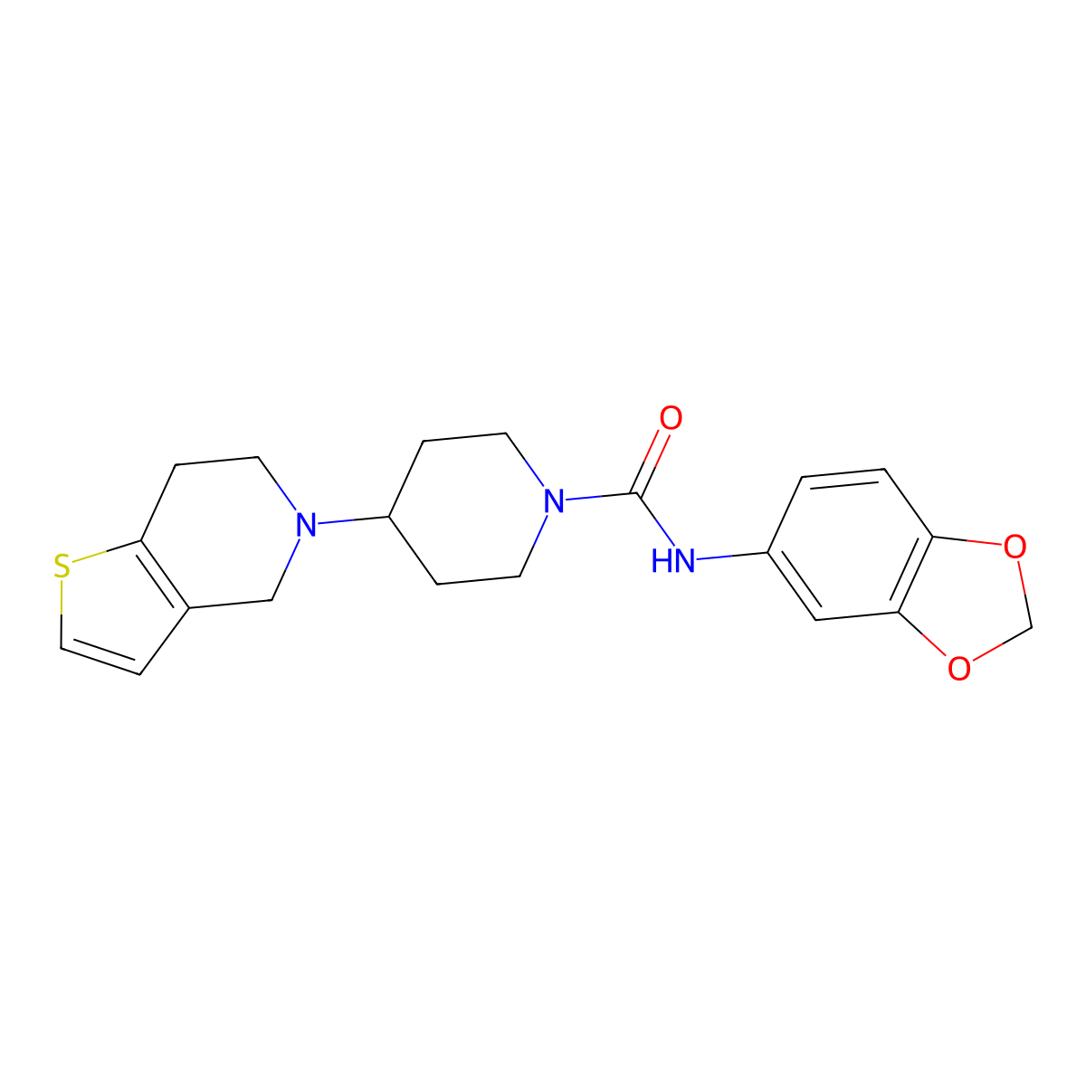 N-(benzo[d][1,3]dioxol-5-yl)-4-(6,7-dihydrothieno[3,2-c]pyridin-5(4H)-yl)piperidine-1-carboxamide molecular structure, CAS 1903892-17-0