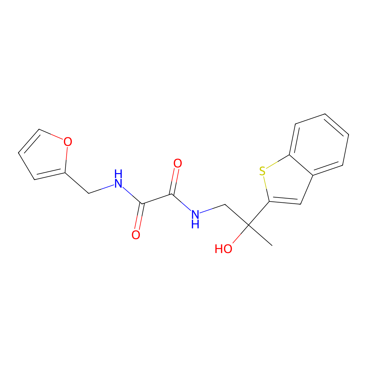 N1-(2-(benzo[b]thiophen-2-yl)-2-hydroxypropyl)-N2-(furan-2-ylmethyl)oxalamide molecular structure, CAS 1903893-01-5