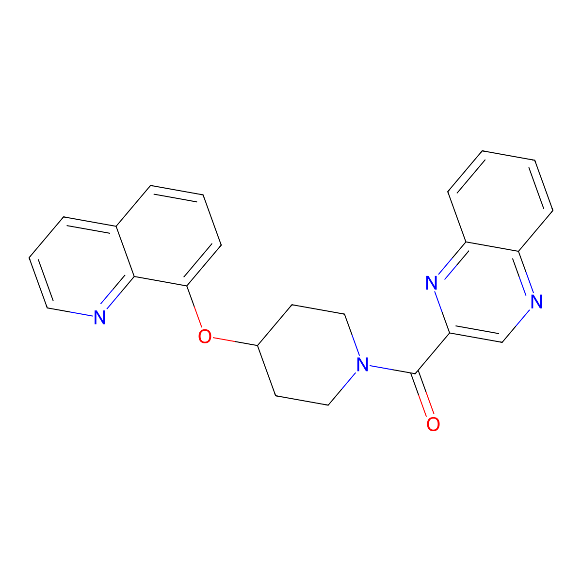 2-[4-(Quinolin-8-yloxy)piperidine-1-carbonyl]quinoxaline molecular structure, CAS 1903893-24-2