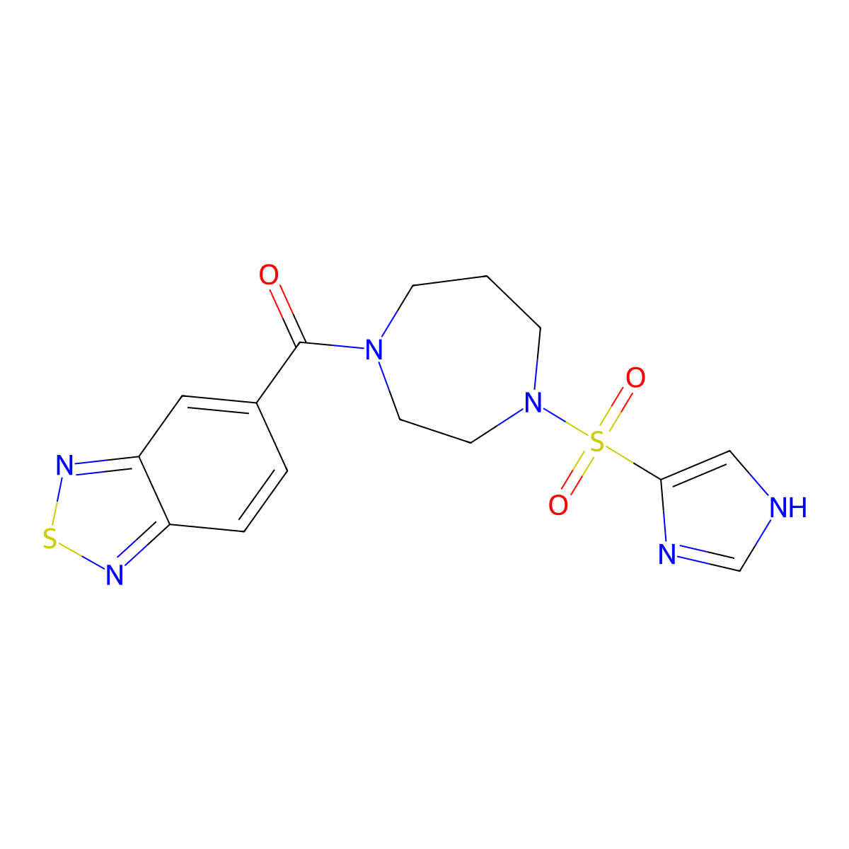 (4-((1H-imidazol-4-yl)sulfonyl)-1,4-diazepan-1-yl)(benzo[c][1,2,5]thiadiazol-5-yl)methanone molecular structure, CAS 1903893-37-7