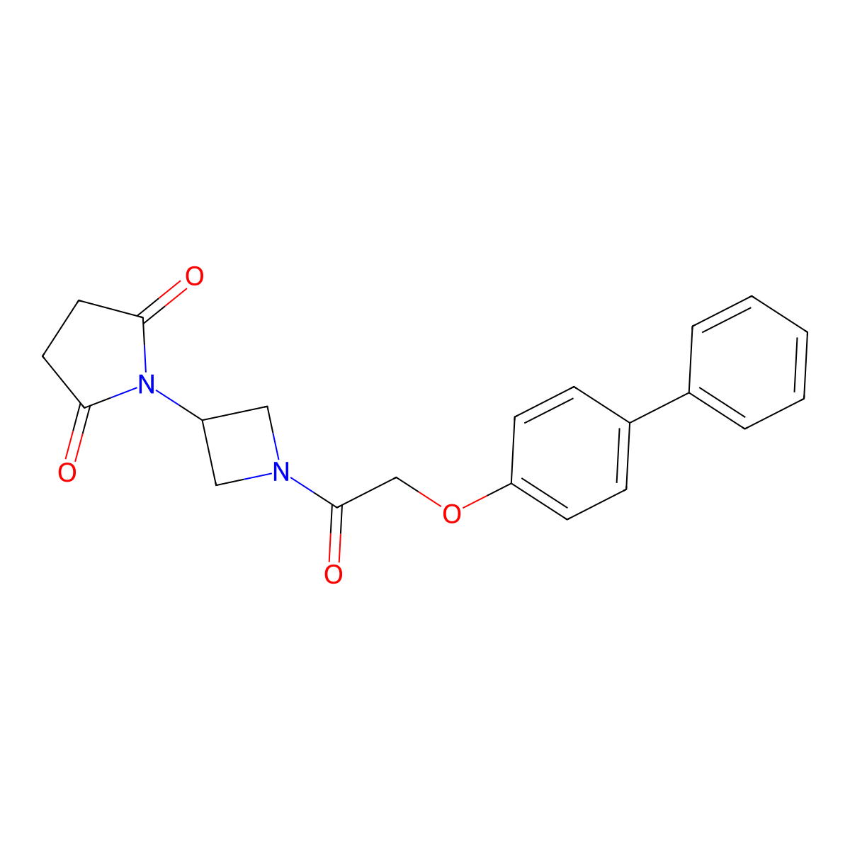 1-[1-(2-{[1,1'-Biphenyl]-4-yloxy}acetyl)azetidin-3-yl]pyrrolidine-2,5-dione molecular structure, CAS 1903893-45-7