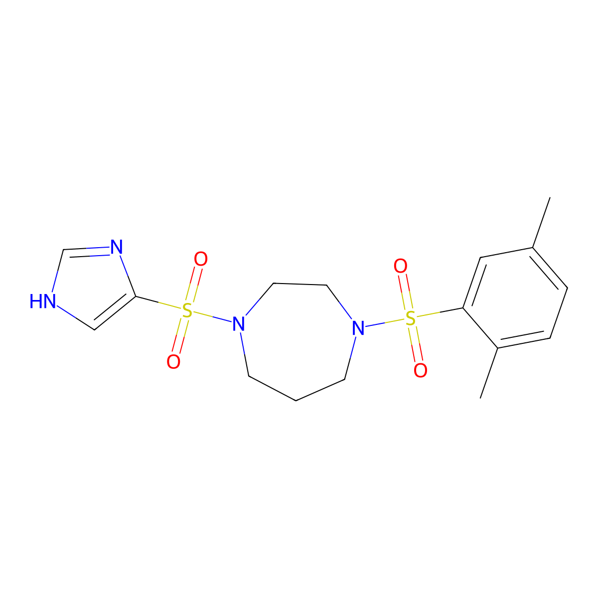 1-((1H-imidazol-4-yl)sulfonyl)-4-((2,5-dimethylphenyl)sulfonyl)-1,4-diazepane molecular structure, CAS 1903893-77-5