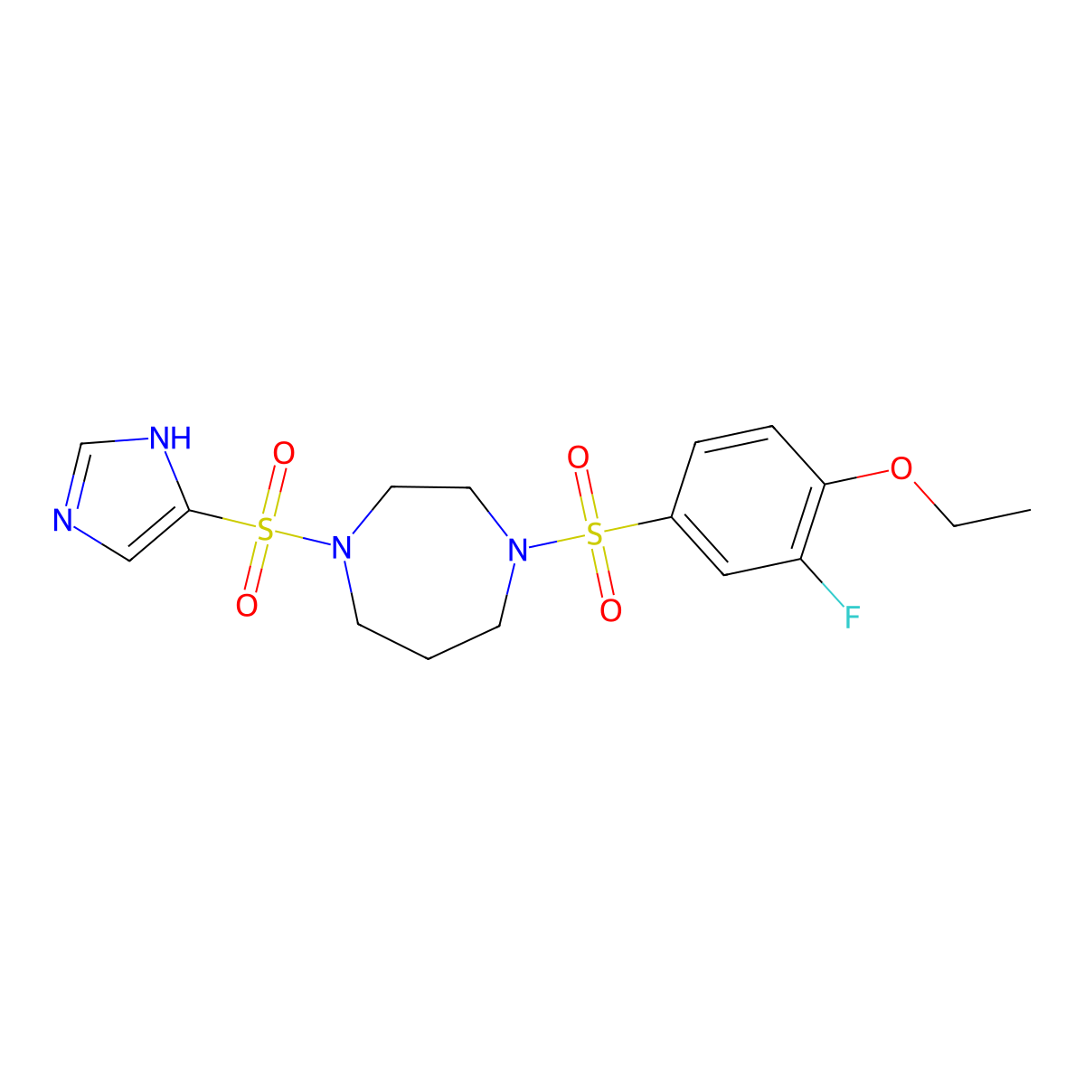 1-((1H-imidazol-4-yl)sulfonyl)-4-((4-ethoxy-3-fluorophenyl)sulfonyl)-1,4-diazepane molecular structure, CAS 1903894-15-4