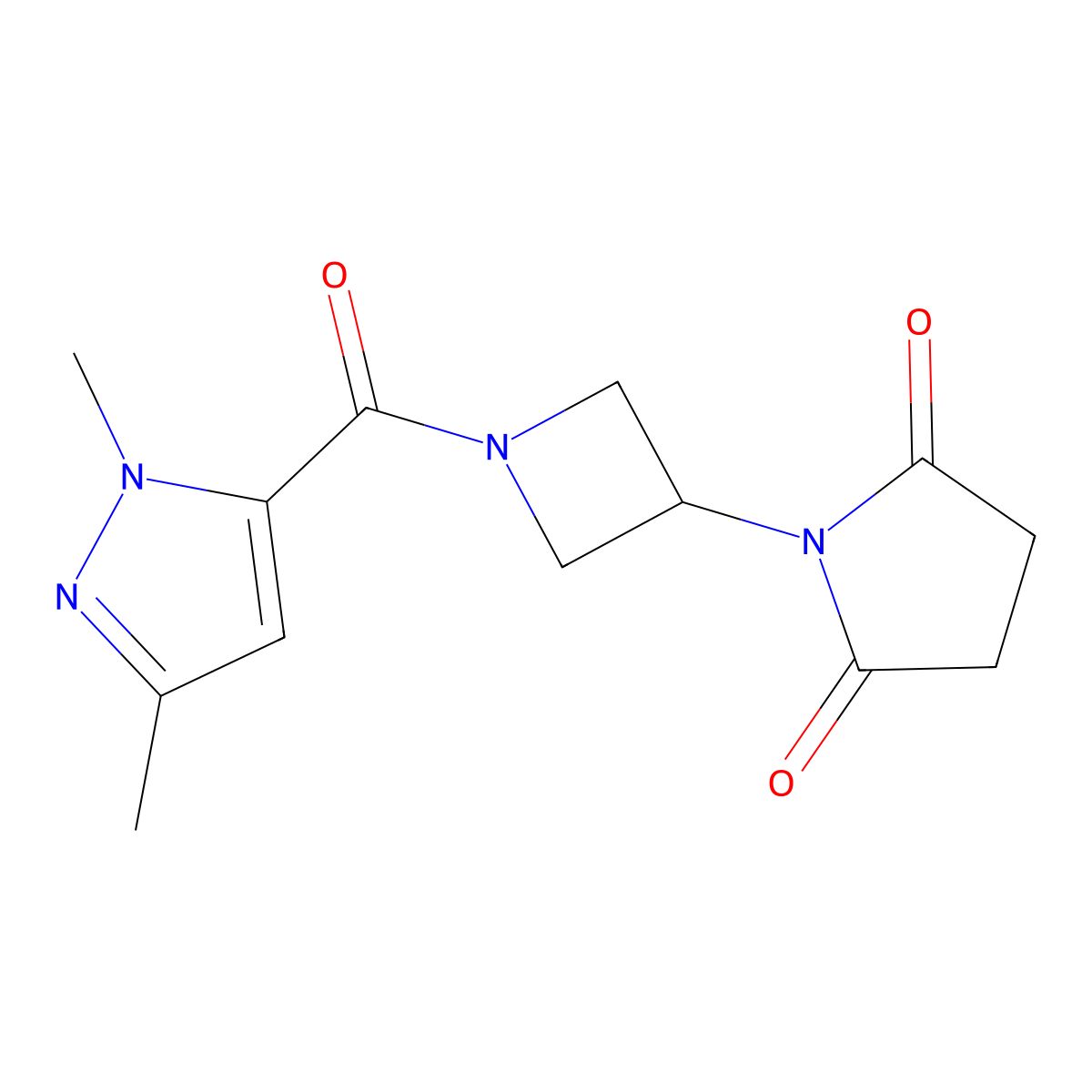 1-[1-(1,3-dimethyl-1H-pyrazole-5-carbonyl)azetidin-3-yl]pyrrolidine-2,5-dione molecular structure, CAS 1903894-18-7