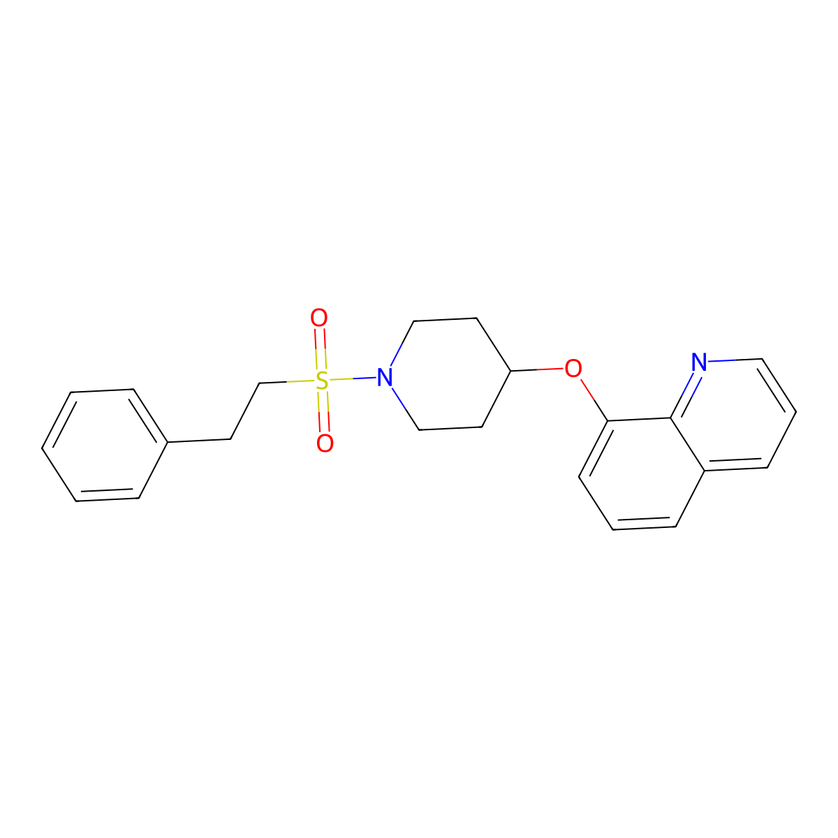 8-((1-(Phenethylsulfonyl)piperidin-4-yl)oxy)quinoline molecular structure, CAS 1903894-30-3