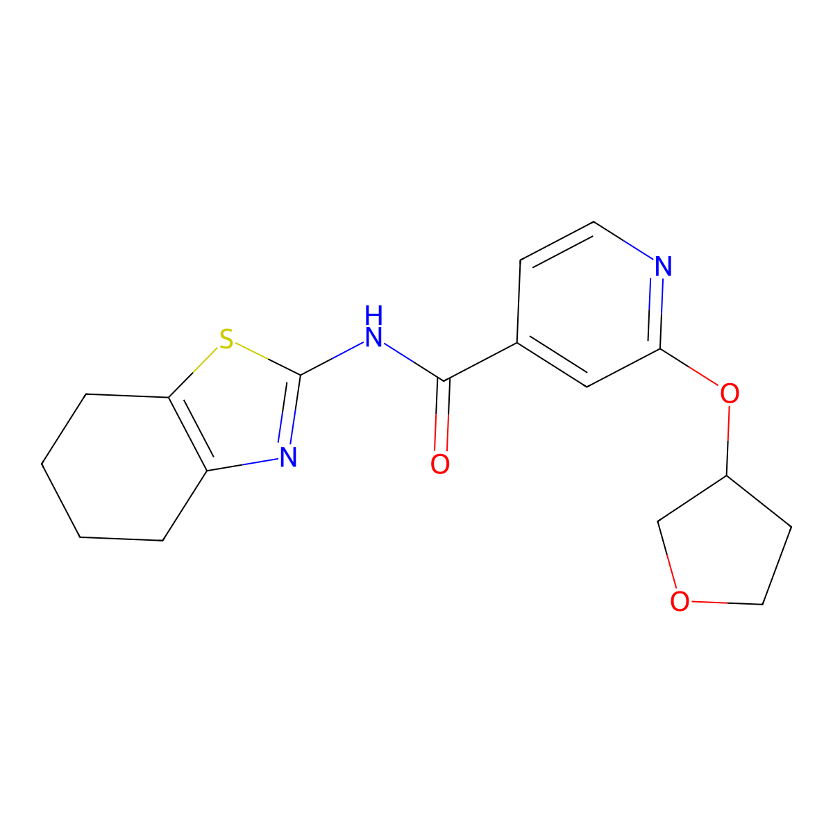 N-(4,5,6,7-tetrahydrobenzo[d]thiazol-2-yl)-2-((tetrahydrofuran-3-yl)oxy)isonicotinamide molecular structure, CAS 1903897-17-5