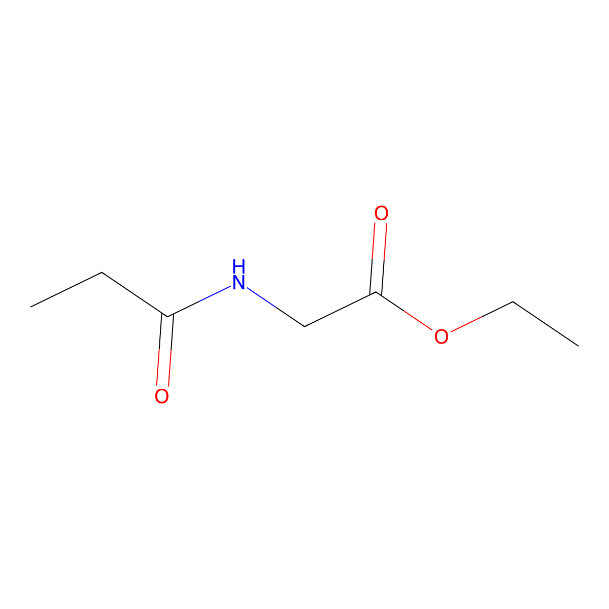 Ethyl 2-propanamidoacetate molecular structure, CAS 19039-01-1
