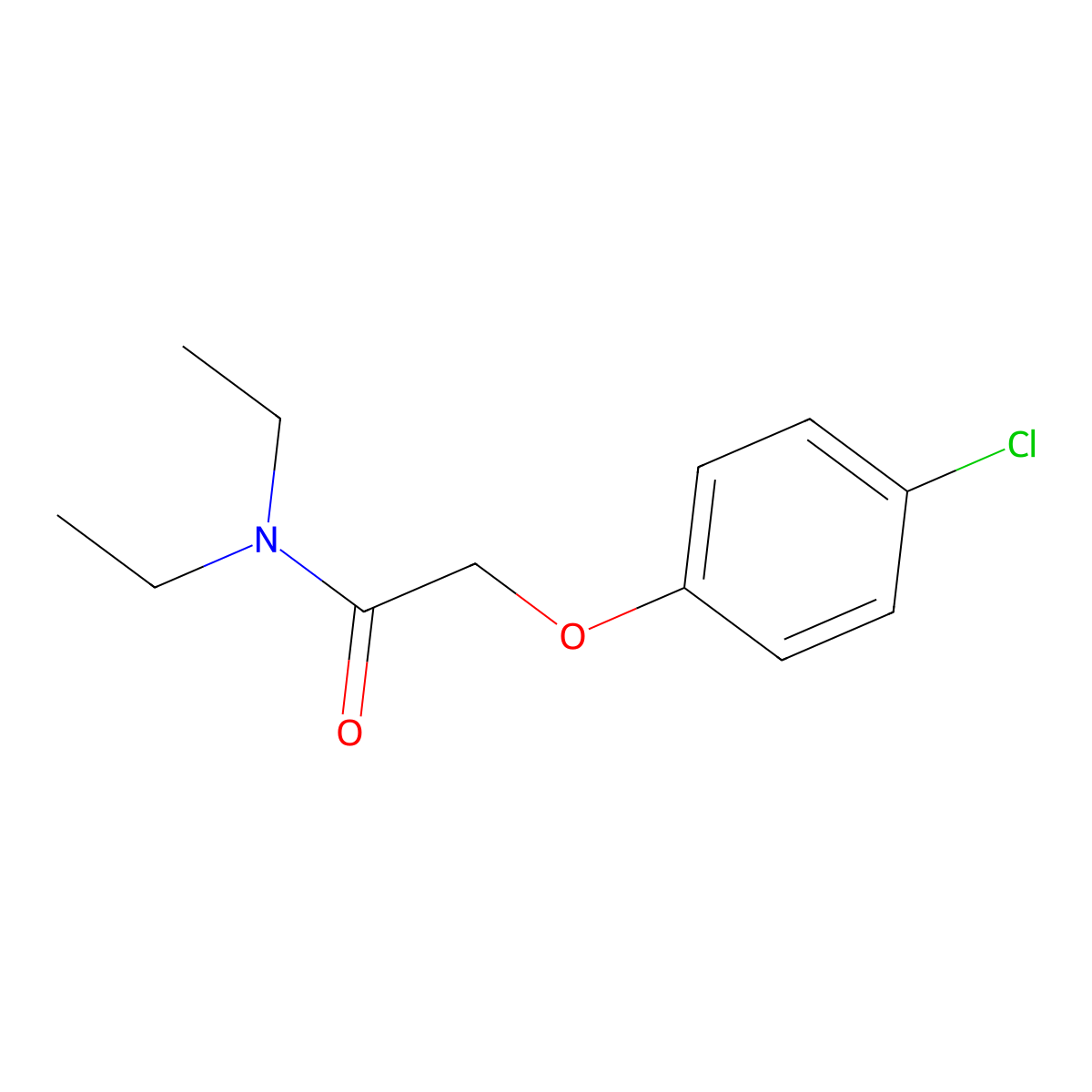 2-(4-chlorophenoxy)-N,N-diethylacetamide molecular structure, CAS 19039-69-1
