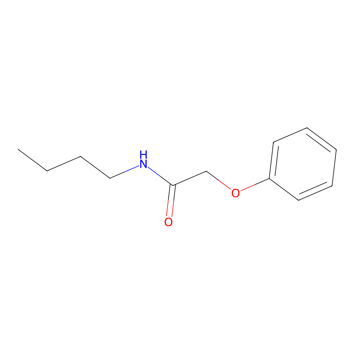 N-butyl-2-phenoxyacetamide molecular structure, CAS 19039-73-7