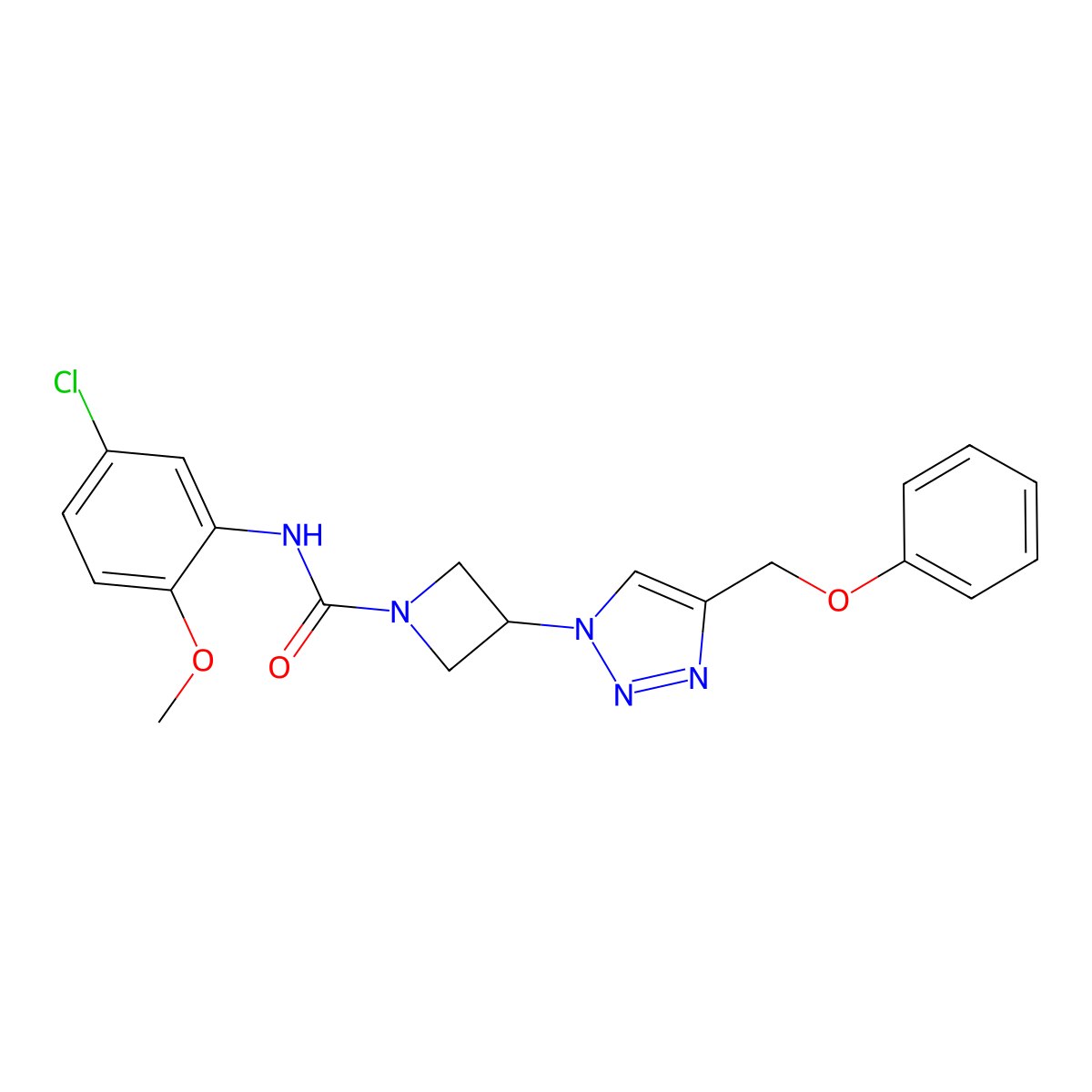 N-(5-chloro-2-methoxyphenyl)-3-[4-(phenoxymethyl)-1H-1,2,3-triazol-1-yl]azetidine-1-carboxamide molecular structure, CAS 1903914-76-0