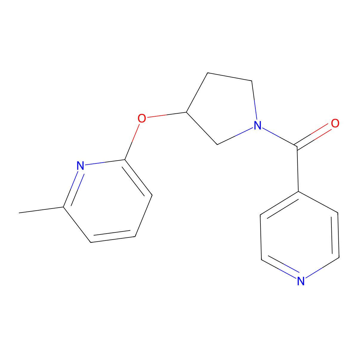 (3-((6-Methylpyridin-2-yl)oxy)pyrrolidin-1-yl)(pyridin-4-yl)methanone molecular structure, CAS 1903917-43-0