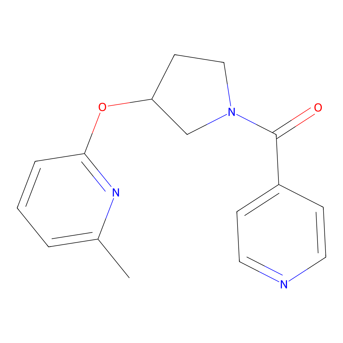(3-((6-Methylpyridin-2-yl)oxy)pyrrolidin-1-yl)(pyridin-4-yl)methanone molecular structure, CAS 1903917-43-0