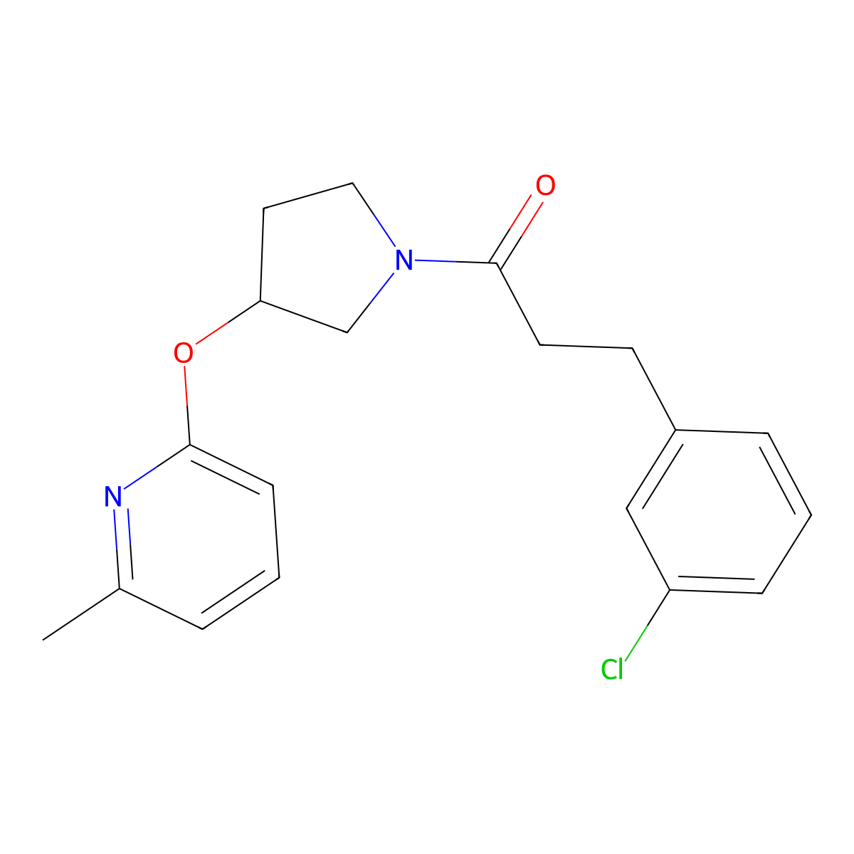 3-(3-Chlorophenyl)-1-(3-((6-methylpyridin-2-yl)oxy)pyrrolidin-1-yl)propan-1-one molecular structure, CAS 1903917-86-1