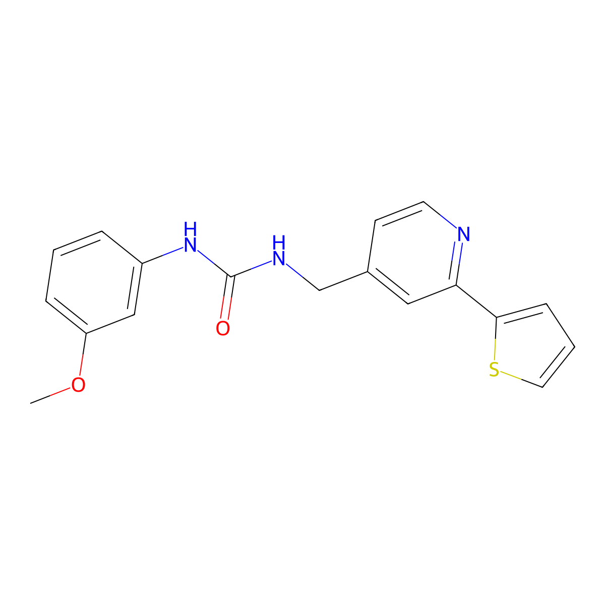 1-(3-Methoxyphenyl)-3-{[2-(thiophen-2-yl)pyridin-4-yl]methyl}urea molecular structure, CAS 1903919-89-0