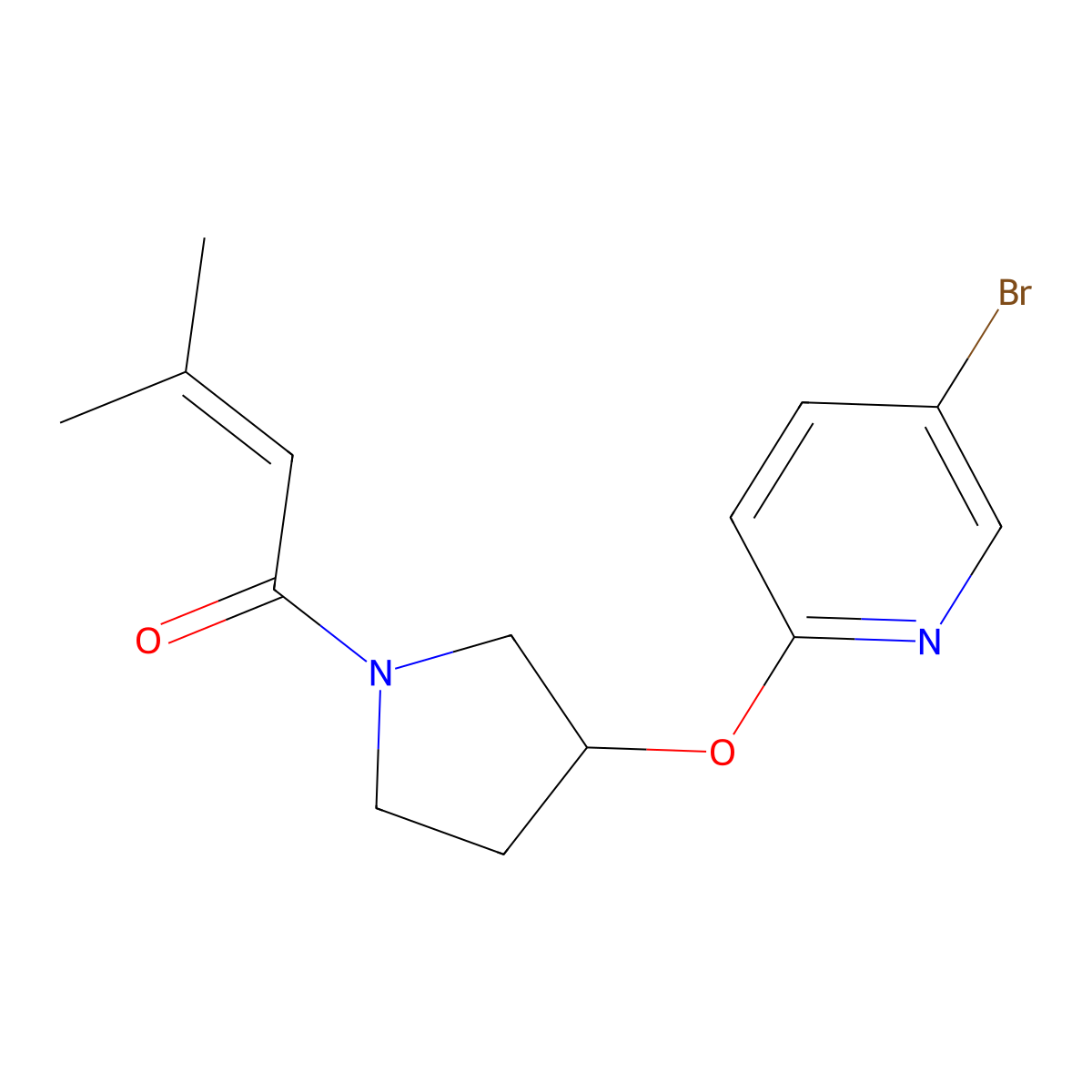 1-(3-((5-Bromopyridin-2-yl)oxy)pyrrolidin-1-yl)-3-methylbut-2-en-1-one molecular structure, CAS 1903922-69-9