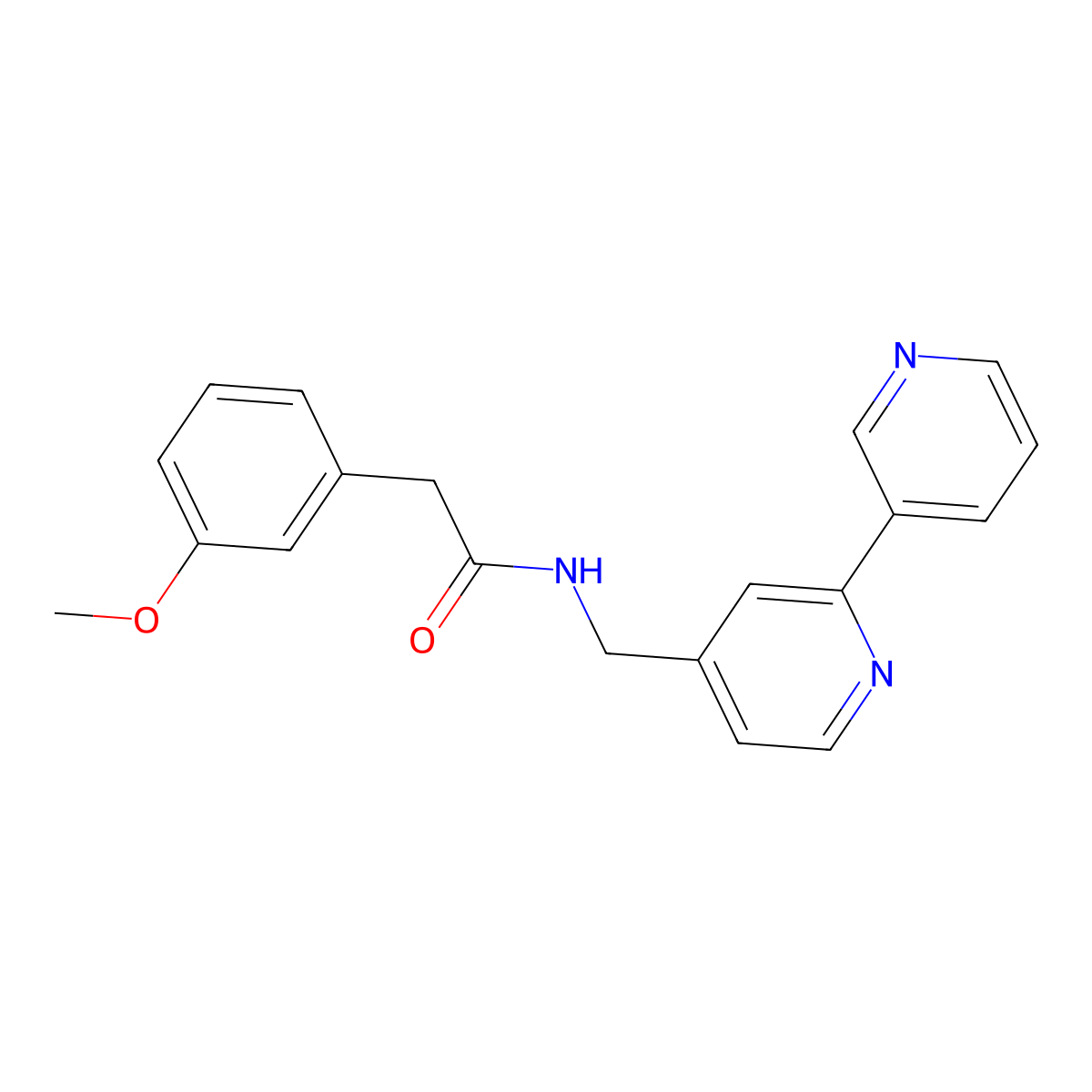 N-({[2,3'-bipyridine]-4-yl}methyl)-2-(3-methoxyphenyl)acetamide molecular structure, CAS 1903924-18-4