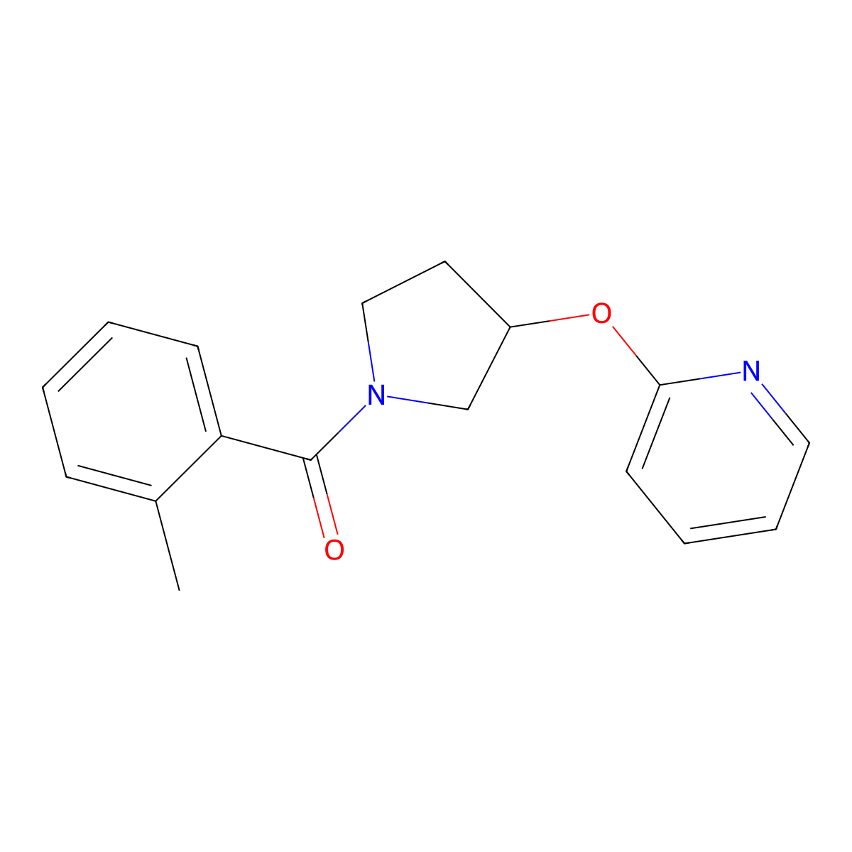 (3-(Pyridin-2-yloxy)pyrrolidin-1-yl)(o-tolyl)methanone molecular structure, CAS 1903930-85-7