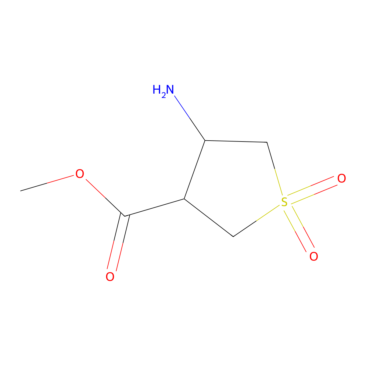 rac-methyl (3R,4S)-4-amino-1,1-dioxo-1lambda6-thiolane-3-carboxylate molecular structure, CAS 1903936-57-1