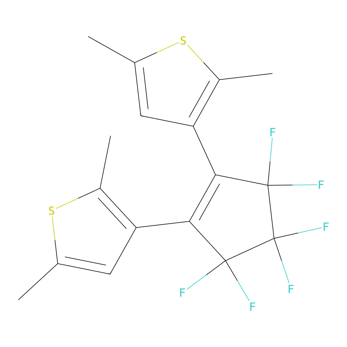 3,3'-(Perfluorocyclopent-1-ene-1,2-diyl)bis(2,5-dimethylthiophene) molecular structure, CAS 190394-25-3