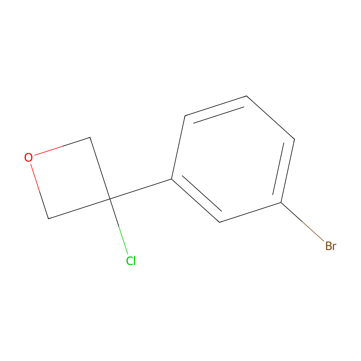 3-(3-Bromophenyl)-3-chlorooxetane molecular structure, CAS 1903951-62-1