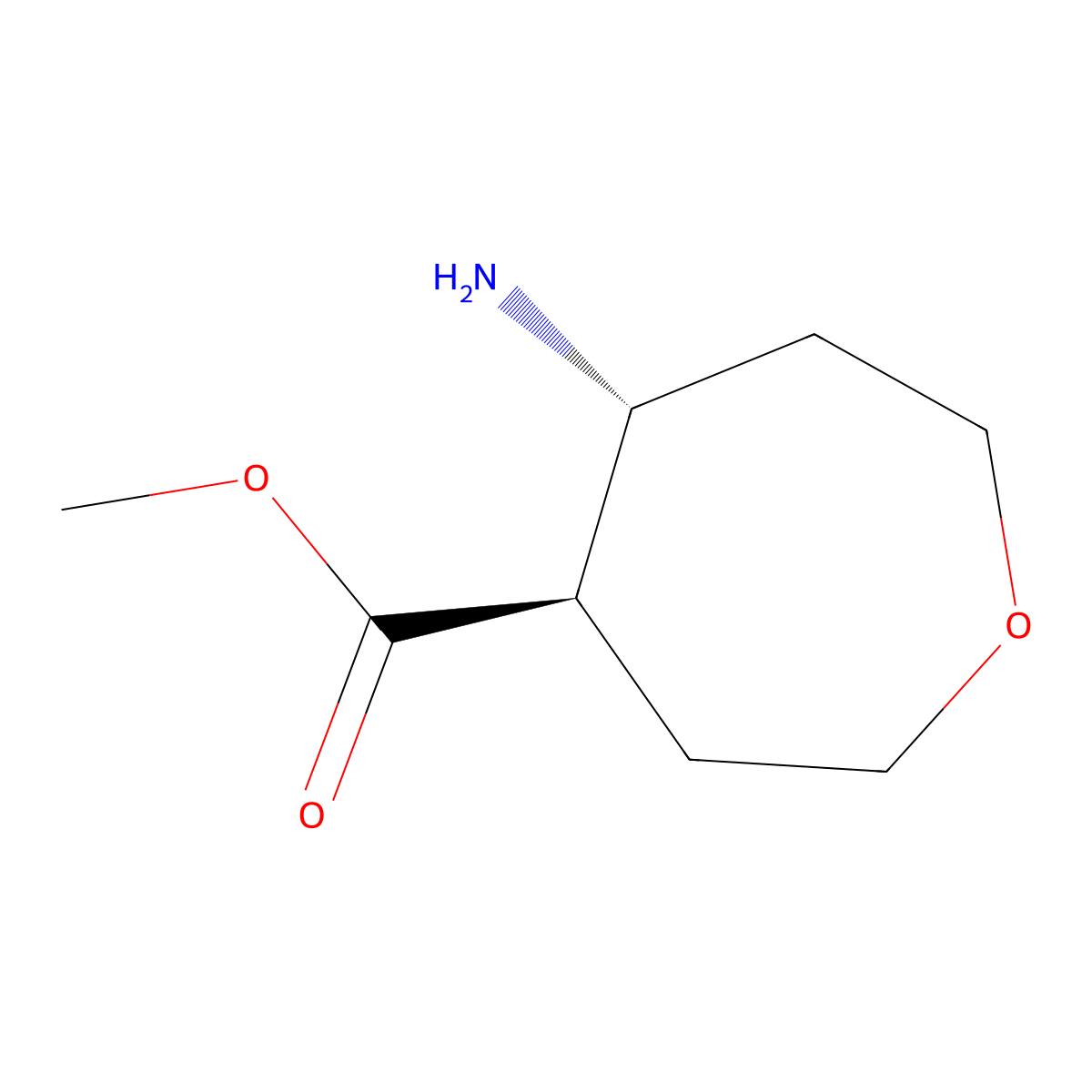 rac-methyl (4R,5R)-5-aminooxepane-4-carboxylate molecular structure, CAS 1903981-53-2