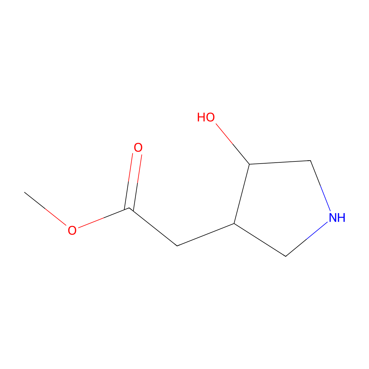 rac-methyl 2-[(3R,4S)-4-hydroxypyrrolidin-3-yl]acetate molecular structure, CAS 1903985-45-4