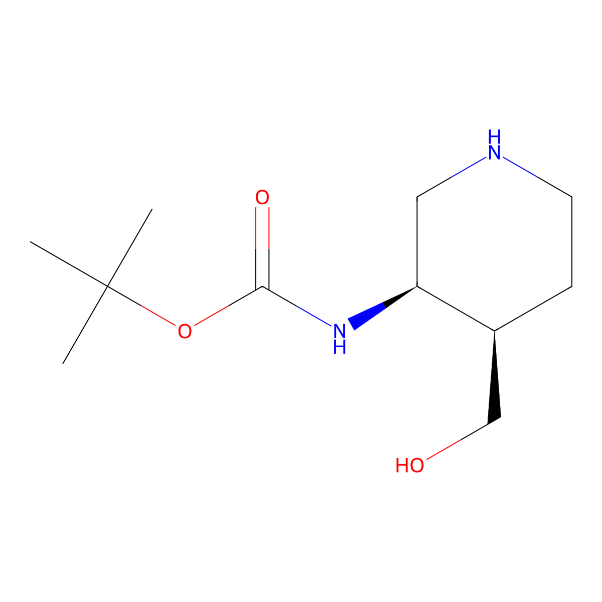cis-(4-Hydroxymethyl-piperidin-3-yl)-carbamic acid tert-butyl ester molecular structure, CAS 1903986-56-0