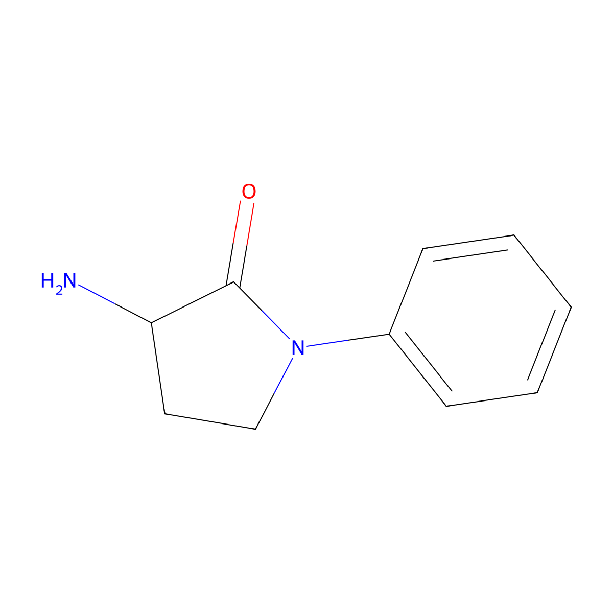 3-Amino-1-phenylpyrrolidin-2-one molecular structure, CAS 1904-00-3