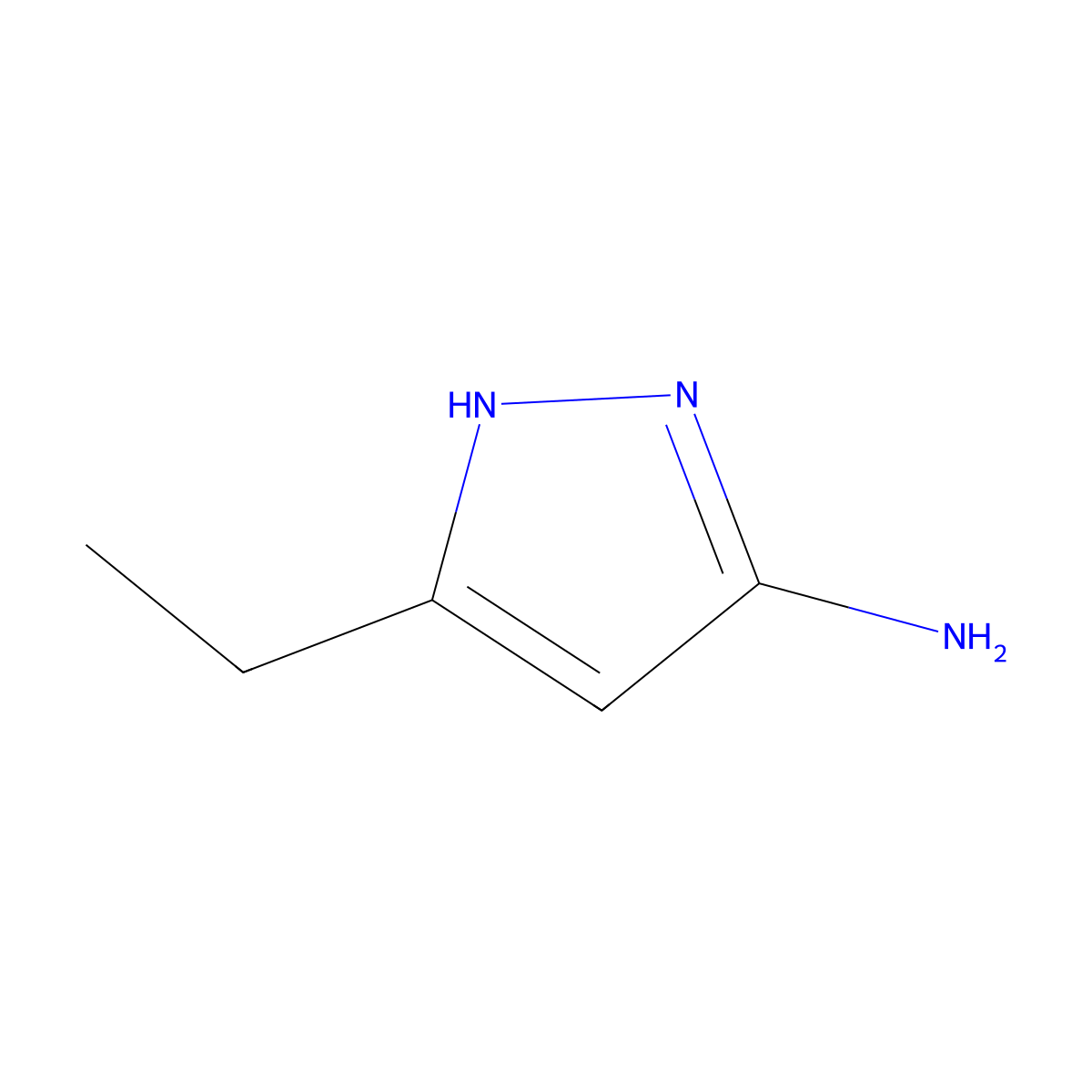 3-ethyl-1H-pyrazol-5-amine molecular structure, CAS 1904-24-1
