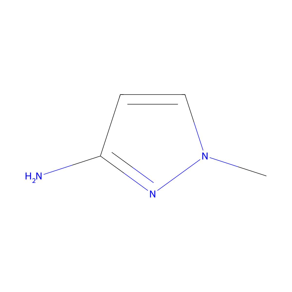 1-Methyl-3-aminopyrazole molecular structure, CAS 1904-31-0
