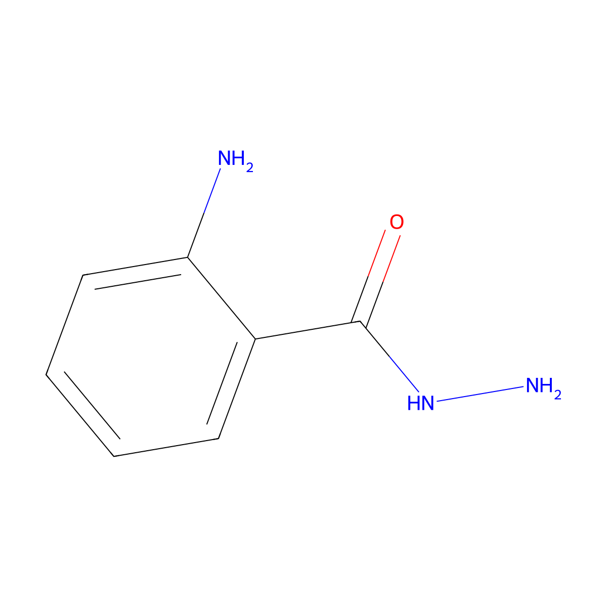 Benzoic acid, 2-amino-, hydrazide molecular structure, CAS 1904-58-1