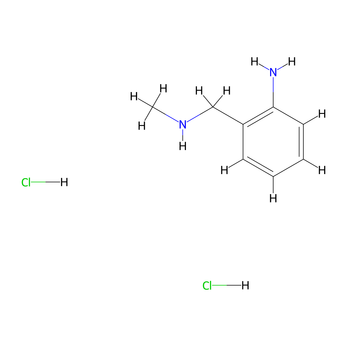 2-[(Methylamino)methyl]aniline dihydrochloride molecular structure, CAS 1904-71-8