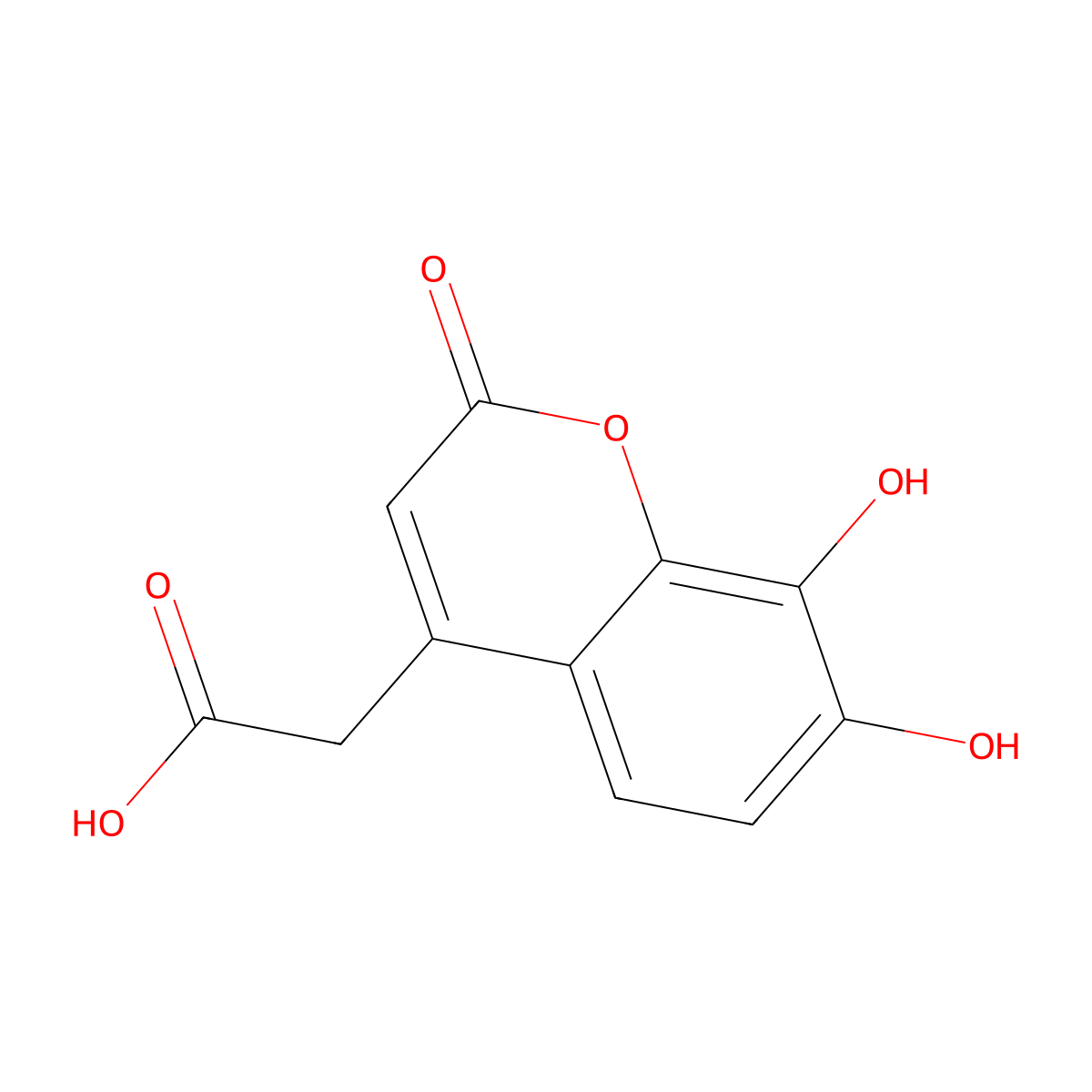 (7,8-Dihydroxy-2-Oxo-2h-Chromen-4-Yl)acetic Acid molecular structure, CAS 19040-72-3